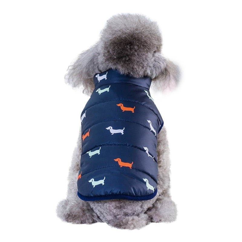 Dog Print Down Vest